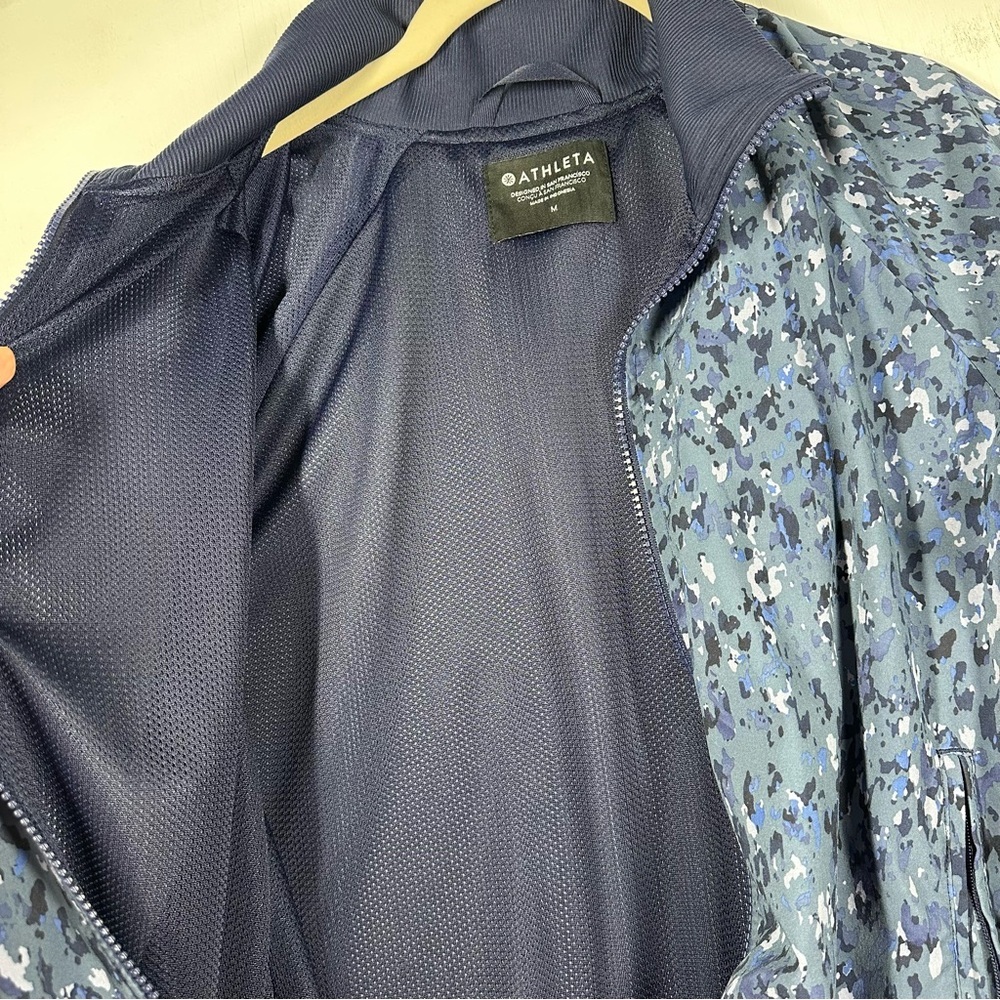 Athleta Blue Patterned Bomber Jacket - image 6